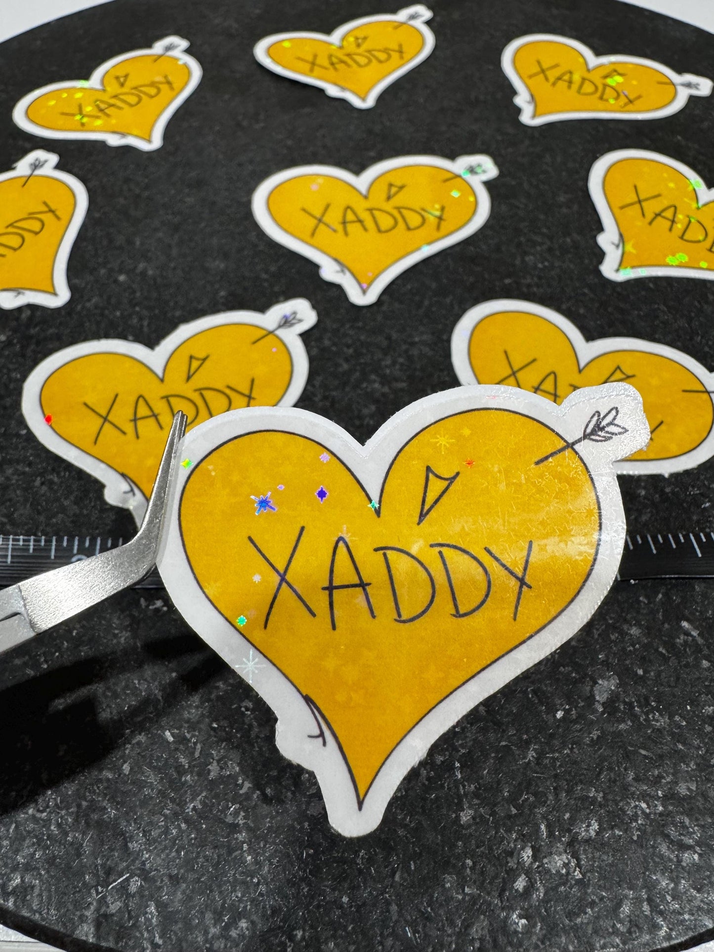 Holographic Heart Xaddy aka Xaden Sticker | Vinyl Decal for Laptops, Water Bottles