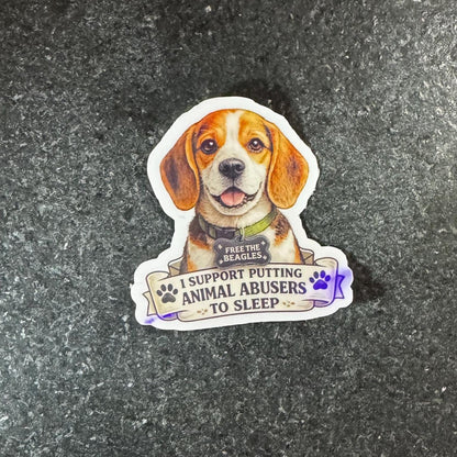 Beagle Awareness Sticker | Free the Beagles | Animal Rescue Decal