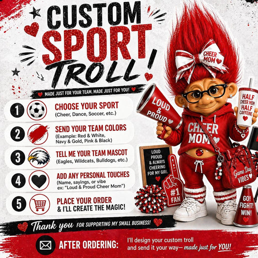 Custom Troll Sticker | All Sports, All Colors, All Wording | Game Day Decal