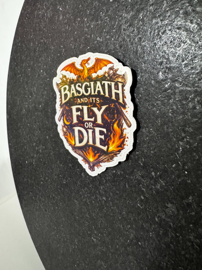 Basgiath Fly or Die Sticker | Fourth Wing Dragon Rider Vinyl Decal