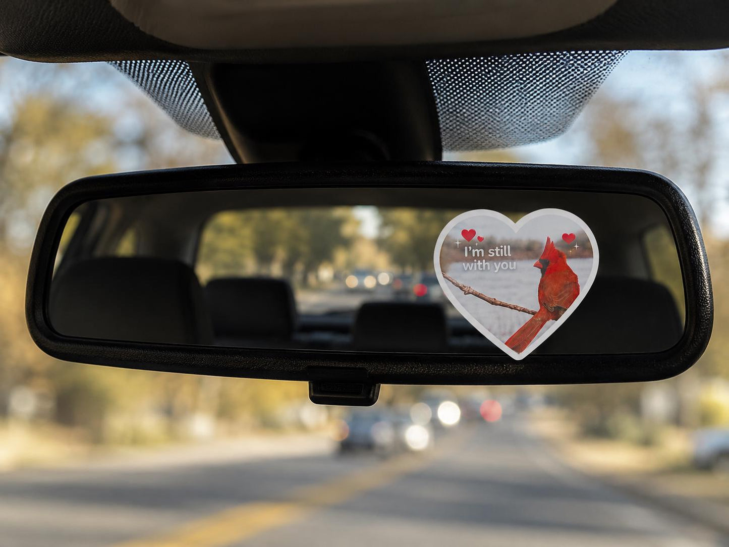 Cardinal Memorial Sticker | “I’m Still With You” Heart Decal | Red Bird Sympathy Gift | Waterproof Vinyl Sticker | Memory Loved One Journal