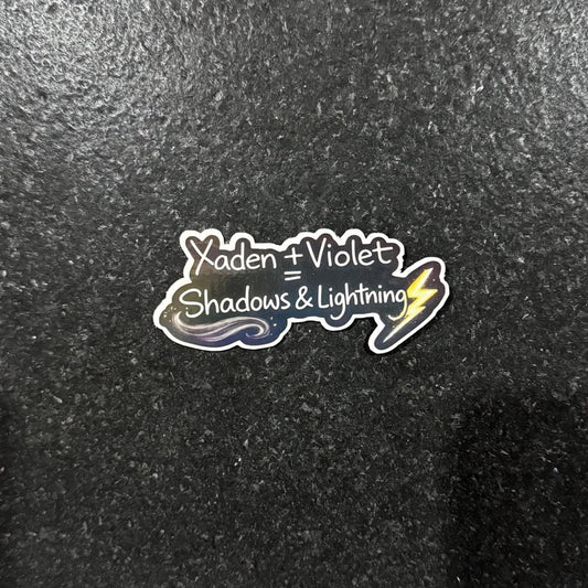 Xaden Violet Shadows Lightning Sticker | Dragon Rider Fantasy Romance Vinyl Decal