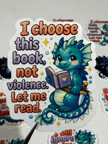 Book Emotional Support Dragon Sticker Pack | Reading Mood Decals for Kindle, Laptop (15 Pieces)