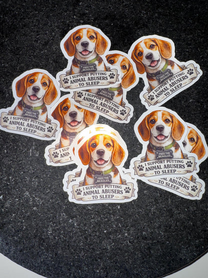 Beagle Awareness Sticker | Free the Beagles | Animal Rescue Decal