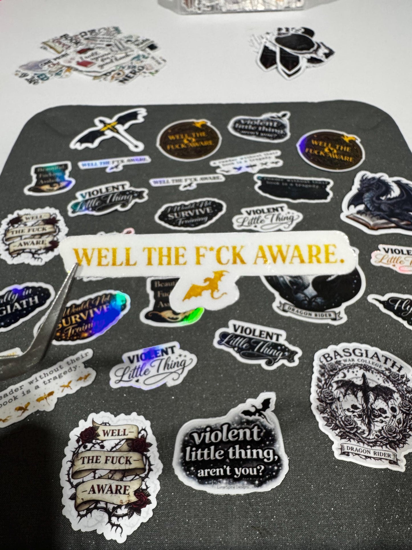 20 ASSORTED Fourth Wing Stickers – Basgiath Dragon War College Fantasy Decals