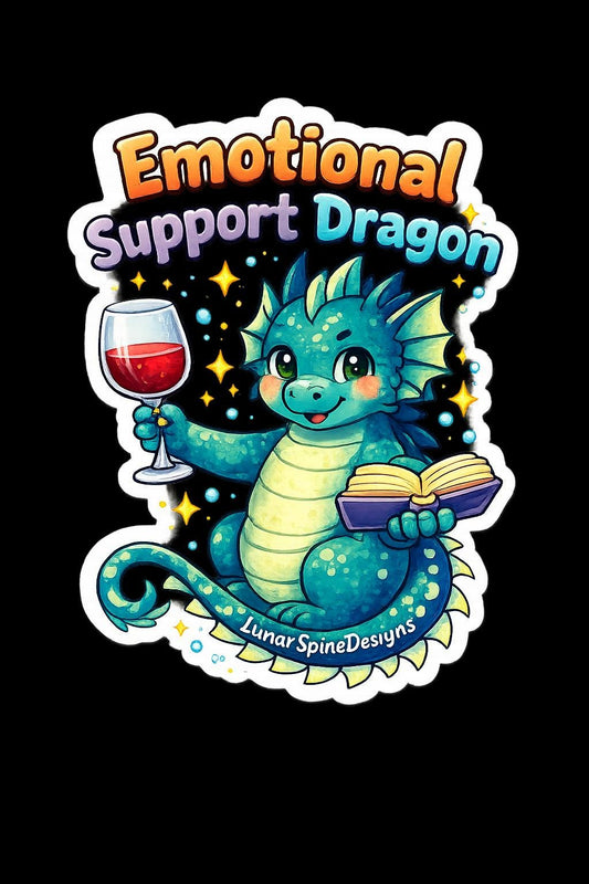 Book Emotional Support Dragon Sticker Pack | Reading Mood Decals for Kindle, Laptop (15 Pieces)