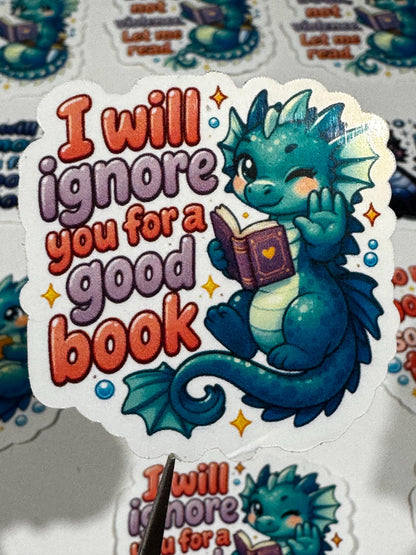 Book Emotional Support Dragon Sticker Pack | Reading Mood Decals for Kindle, Laptop (15 Pieces)