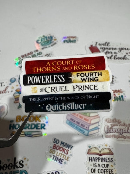 20 pcs Waterproof Bookish Stickers | Funny Reading Quotes Vinyl Pack