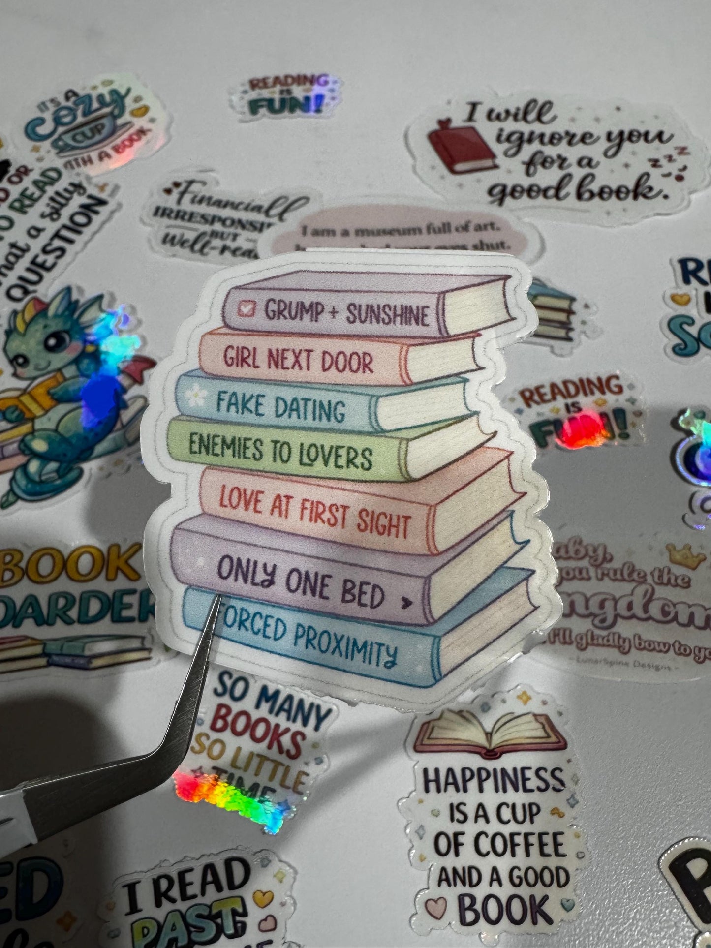 20 pcs Waterproof Bookish Stickers | Funny Reading Quotes Vinyl Pack