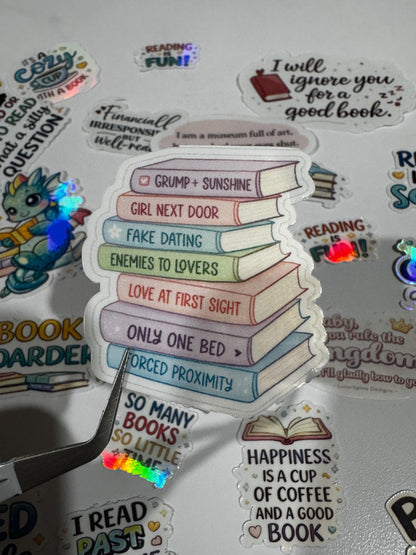 20 pcs Waterproof Bookish Stickers | Funny Reading Quotes Vinyl Pack