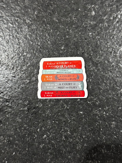 ACOTAR Book Stack Sticker | Sarah J Maas Fantasy Series Decal