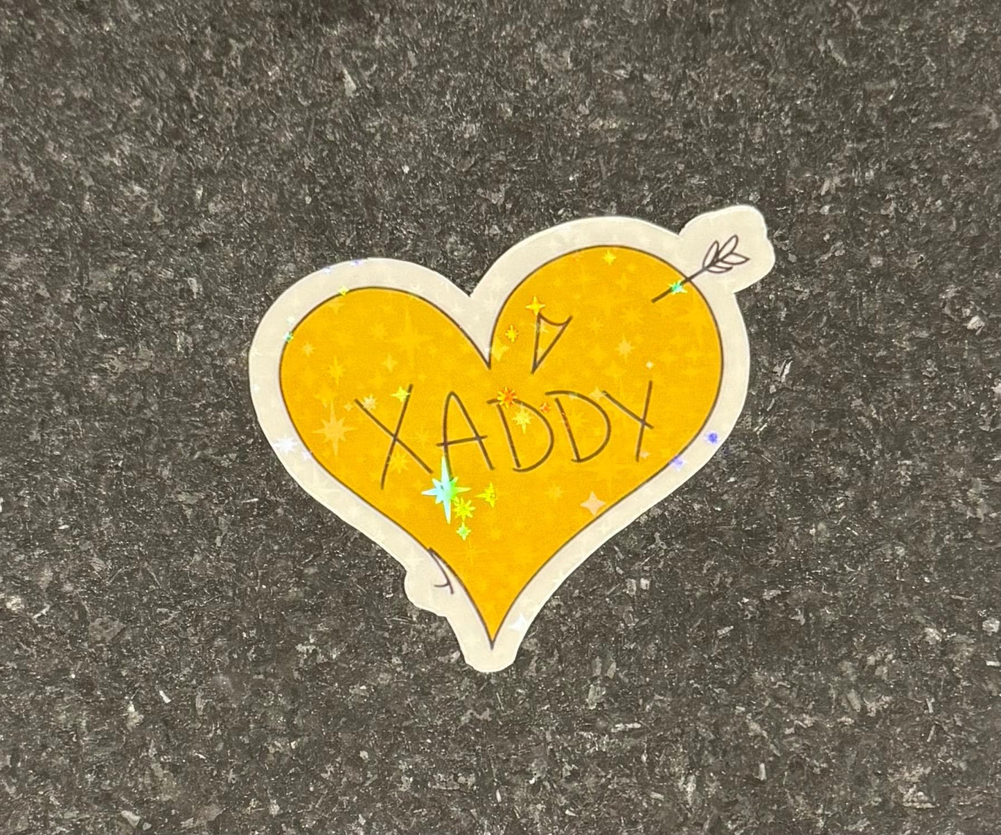 Holographic Heart Xaddy aka Xaden Sticker | Vinyl Decal for Laptops, Water Bottles
