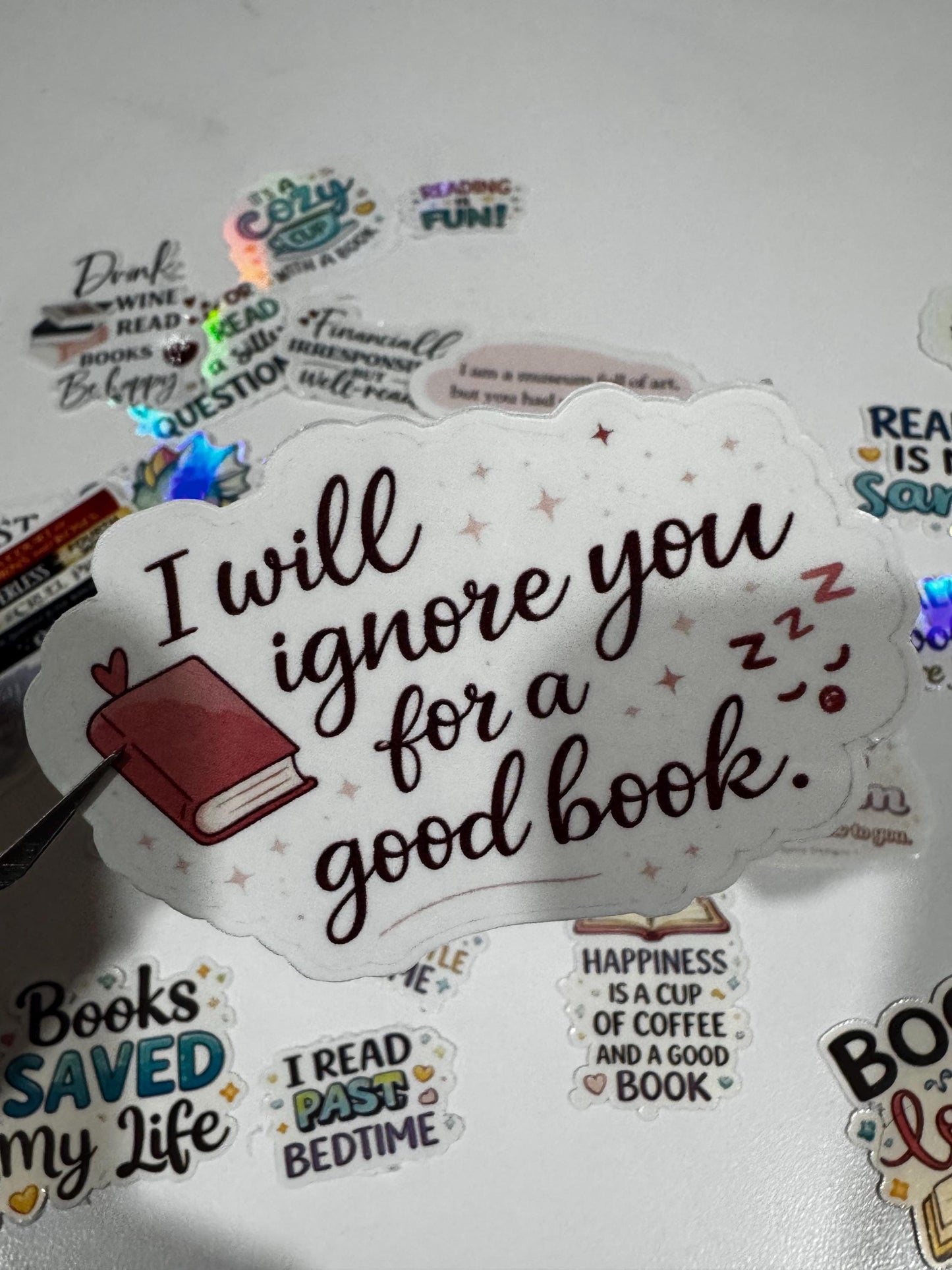 20 pcs Waterproof Bookish Stickers | Funny Reading Quotes Vinyl Pack