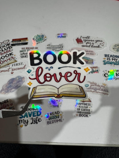 20 pcs Waterproof Bookish Stickers | Funny Reading Quotes Vinyl Pack