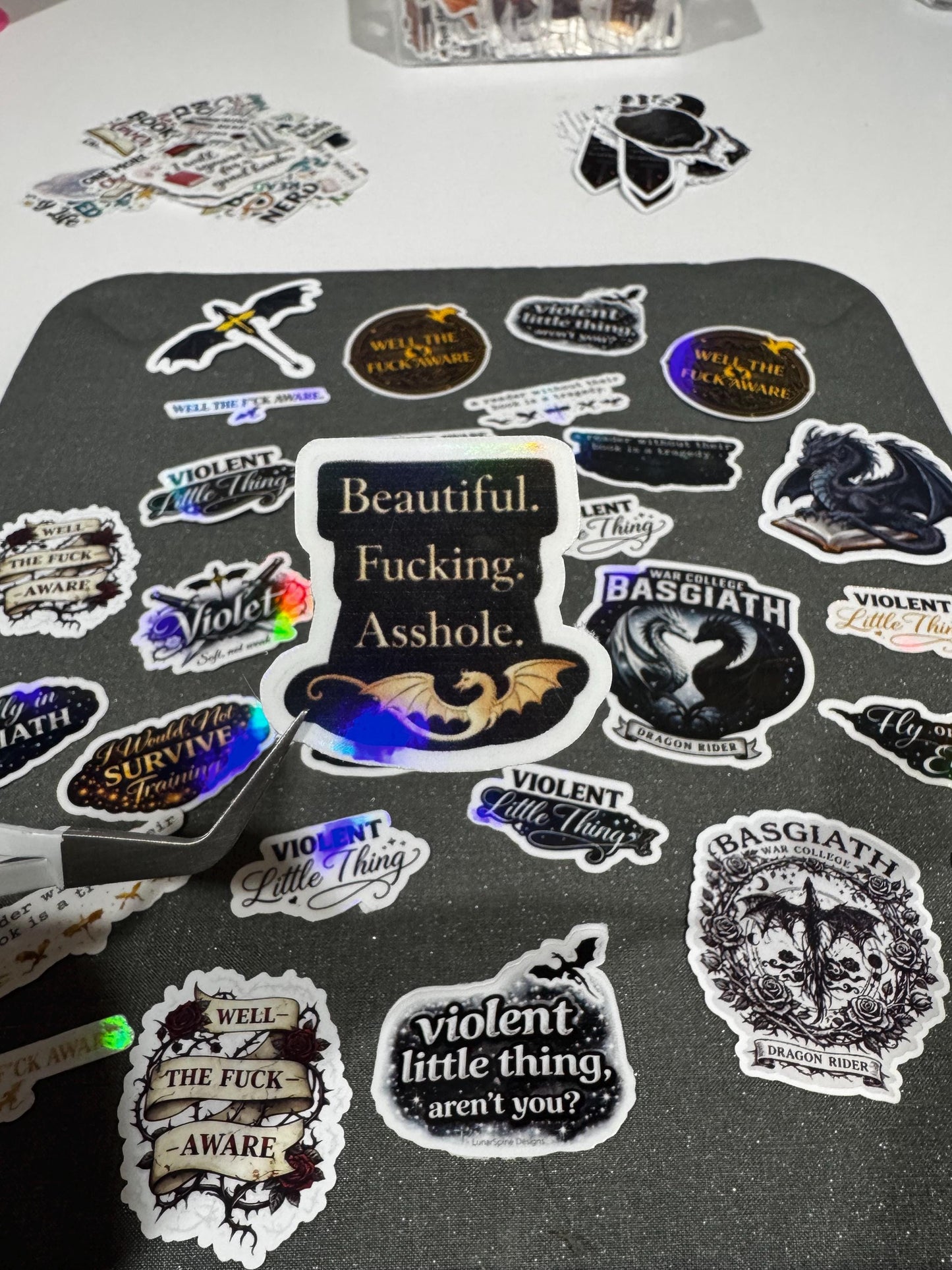 20 ASSORTED Fourth Wing Stickers – Basgiath Dragon War College Fantasy Decals