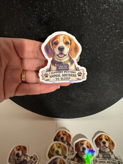 Beagle Awareness Sticker | Free the Beagles | Animal Rescue Decal