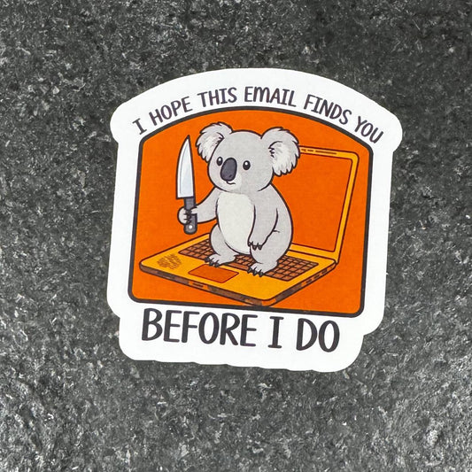 Funny Office Sticker | Penguin, Elephant, Koala Email Humor Vinyl Decal