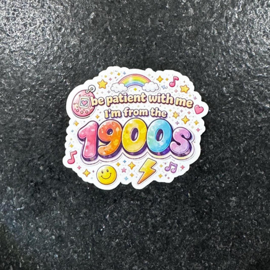 Retro 1900s Sticker | Funny Nostalgic 90s Decal for Laptops, Water Bottles