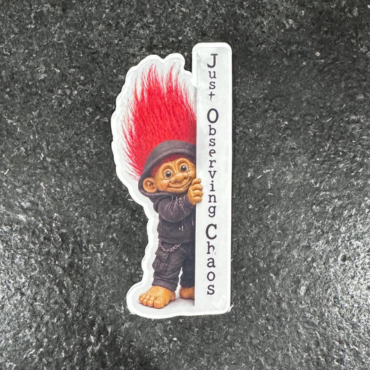 Troll Sticker | Just Observing Chaos, Introvert, Laptop Decal