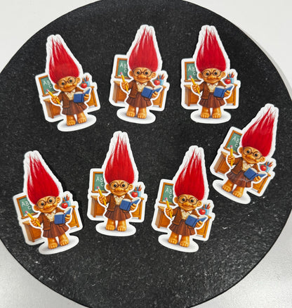 90s Retro Teacher Troll Sticker – Classroom Decor, Laptop Decal, Back to School Gift