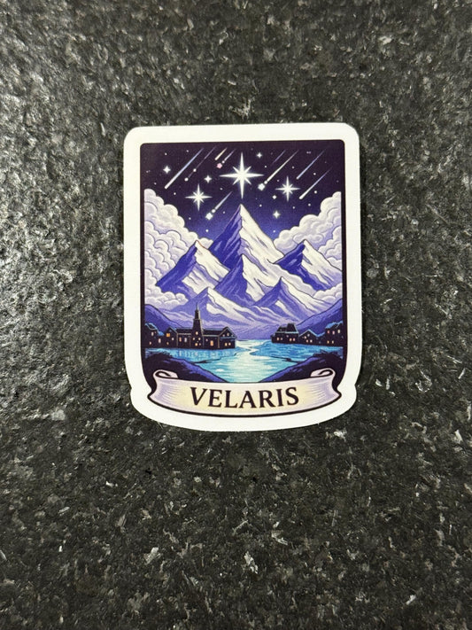 Velaris City of Starlight Sticker | Fantasy Mountain Night Sky Decal (ACOTAR Inspired)