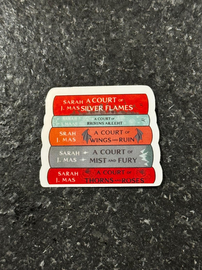 ACOTAR Book Stack Sticker | Sarah J Maas Fantasy Series Decal