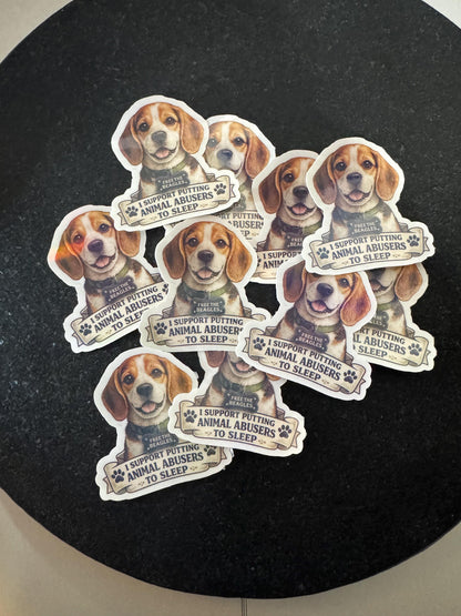 Beagle Awareness Sticker | Free the Beagles | Animal Rescue Decal