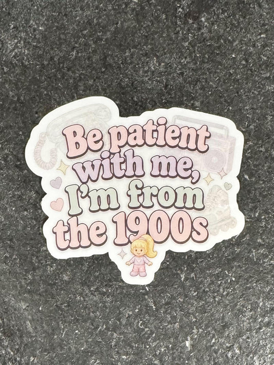 1900s Nostalgia Sticker | Retro Y2K Vinyl Decal, Water-Resistant, Laminated