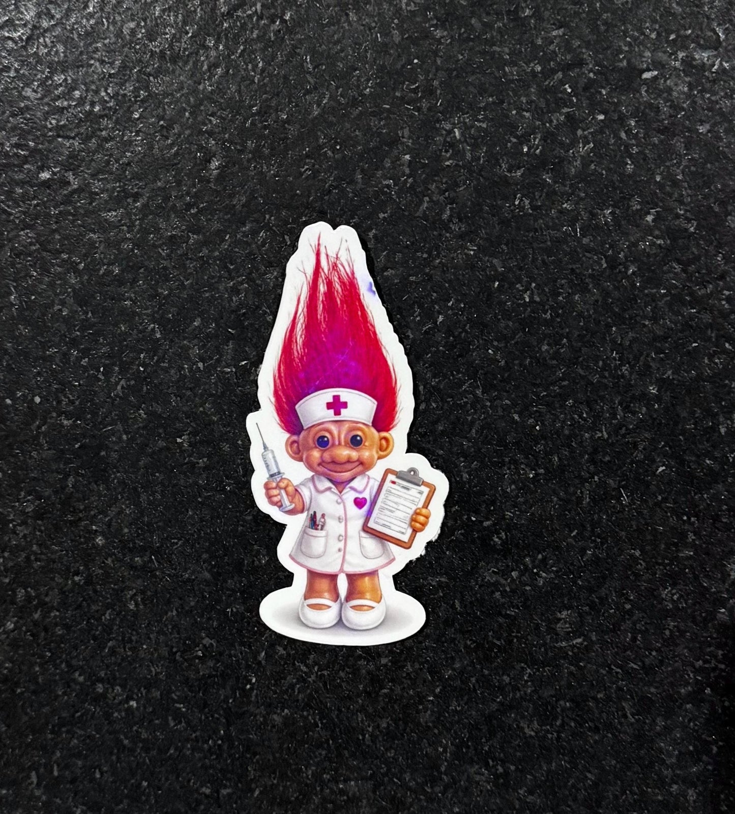 Nurse Troll Sticker | 90s Nostalgia, Retro Troll Doll, Healthcare Vinyl Decal