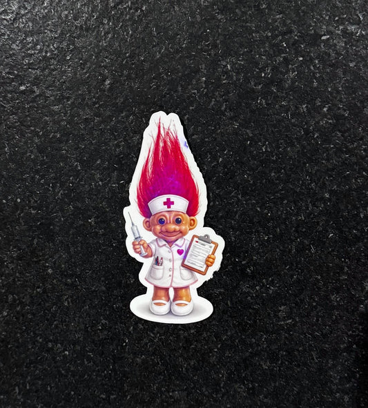 Nurse Troll Sticker | 90s Nostalgia, Retro Troll Doll, Healthcare Vinyl Decal