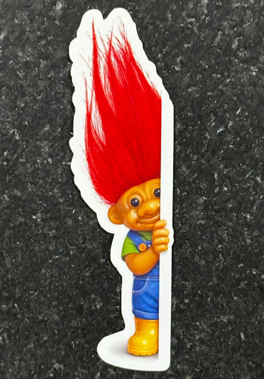 Peeking Troll Sticker HOW FUNNY is this!! | 90s Nostalgia Vinyl Decal (Waterproof)