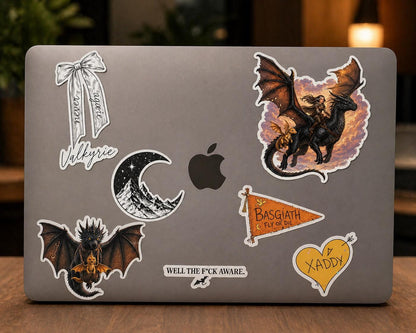 ACOTAR Valkyrie Sticker “Never Again” Ribbon Bow | Bookish Fantasy Sticker