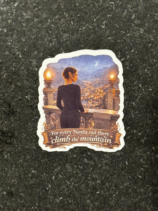 Nesta Inspired Sticker Bundle, ACOTAR Fantasy Bookish Art, Velaris Night Court Climb Mountain