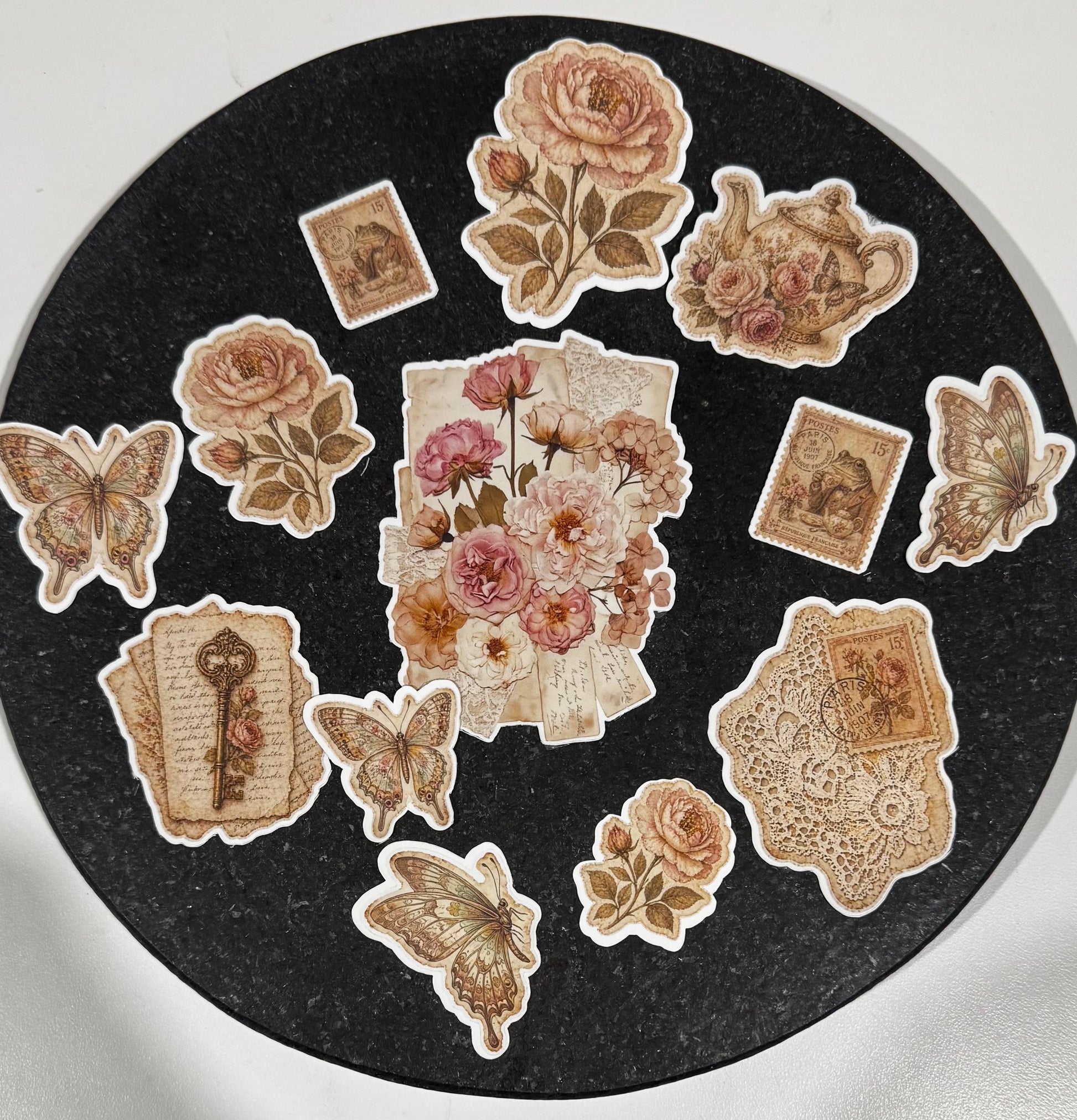 Vintage Key Love Letters Sticker Pack | Wedding Romantic Scrapbook Ephemera Journal Supplies