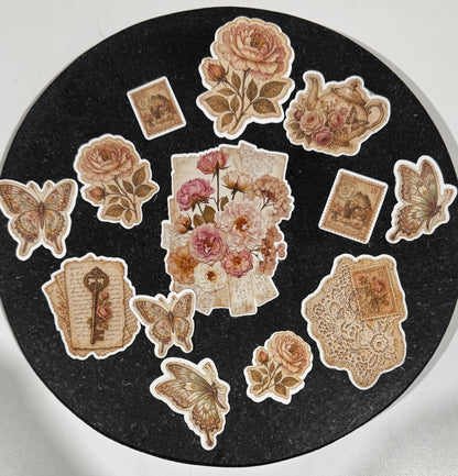 Vintage Key Love Letters Sticker Pack | Wedding Romantic Scrapbook Ephemera Journal Supplies